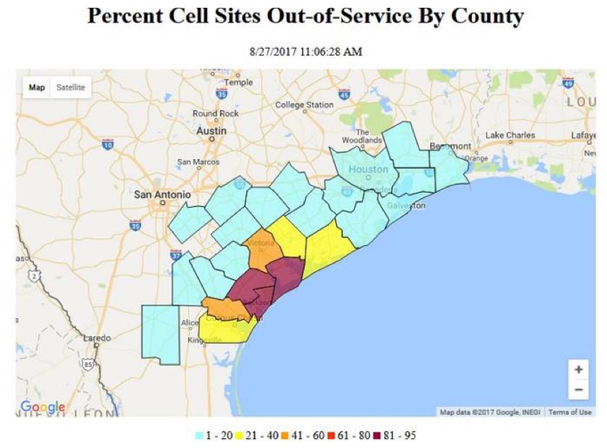 cell service in Houston Harvey